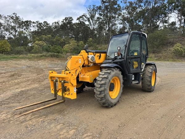 a yellow telehandler